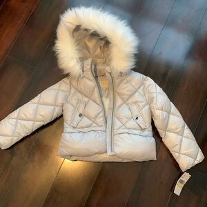 Michael Kors 4T trimmed fur hoodie puffy coat